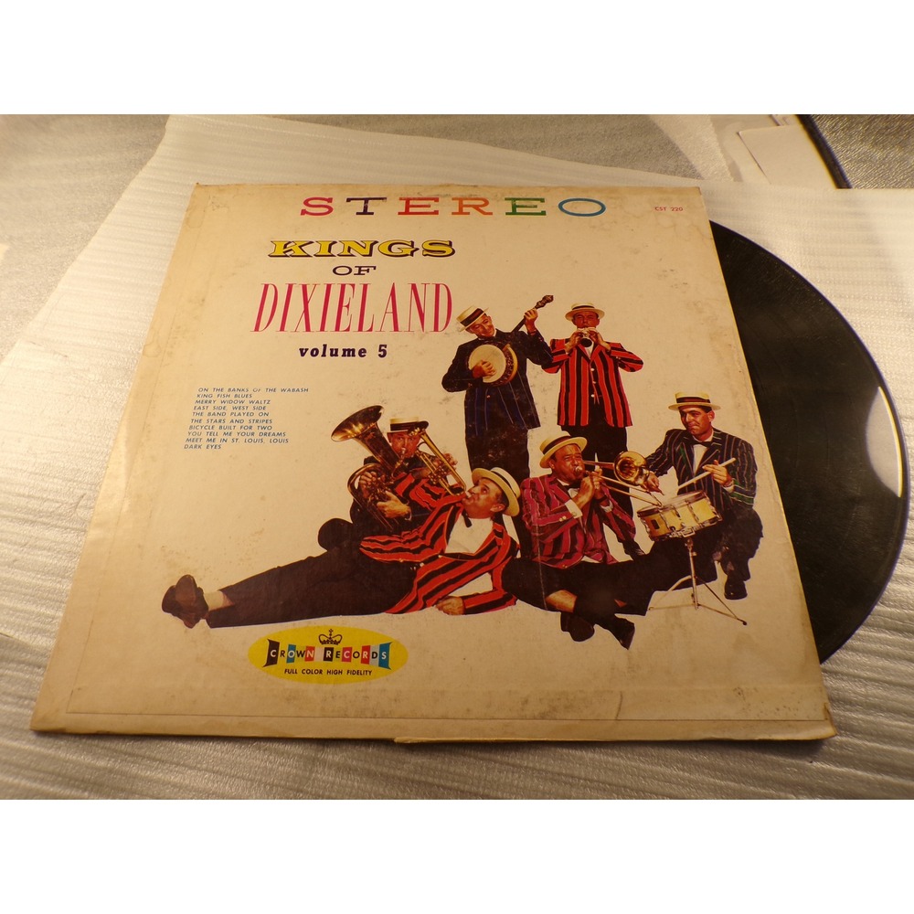 Kings of Dixieland Volume 5 Vinyl LP Crown Records CST 220 Stereo Jazz 12 Inch